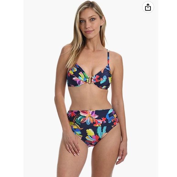 LA BLANCABy The Sea Bikini Set Underwire Top & Mid Waist Sash Band B…
